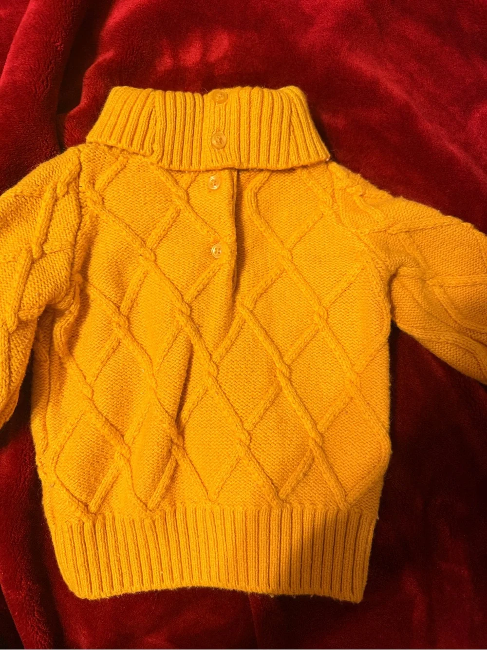 Janie and Jack Golden Yellow Cable Turtleneck Sweater